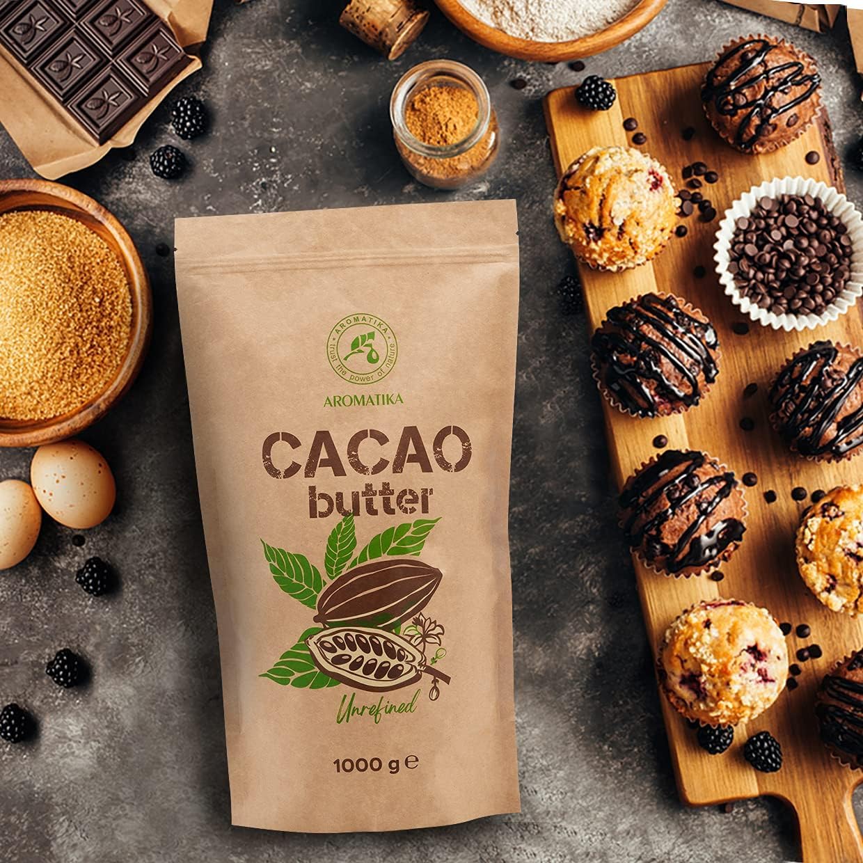 aromatika-cacao-butter-1000-g-kakaobutter-unraffiniert-theobroma-cacao image 4