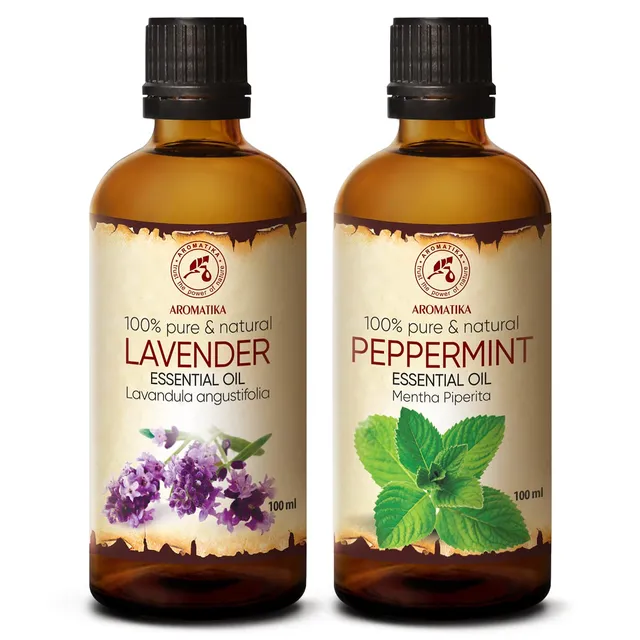 aromatika-pfefferminz-l-und-lavendel-l-therische-le-set-2x100-ml image 1