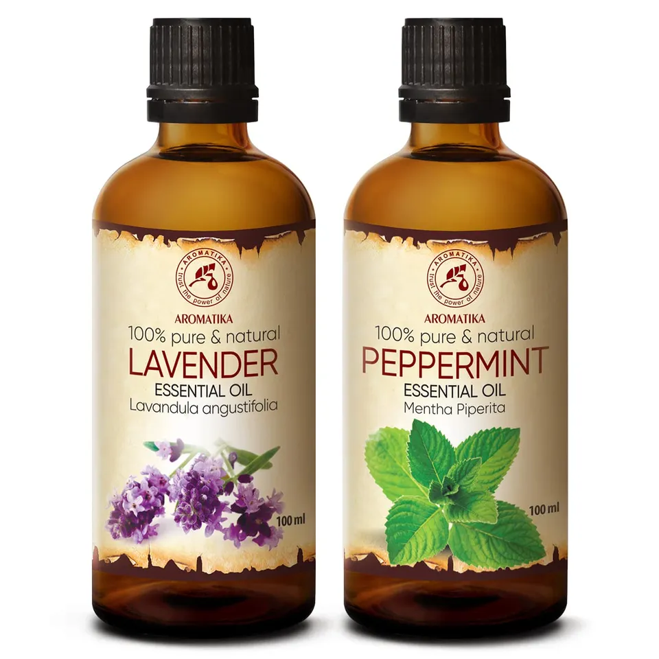 aromatika-pfefferminz-l-und-lavendel-l-therische-le-set-2x100-ml image 1