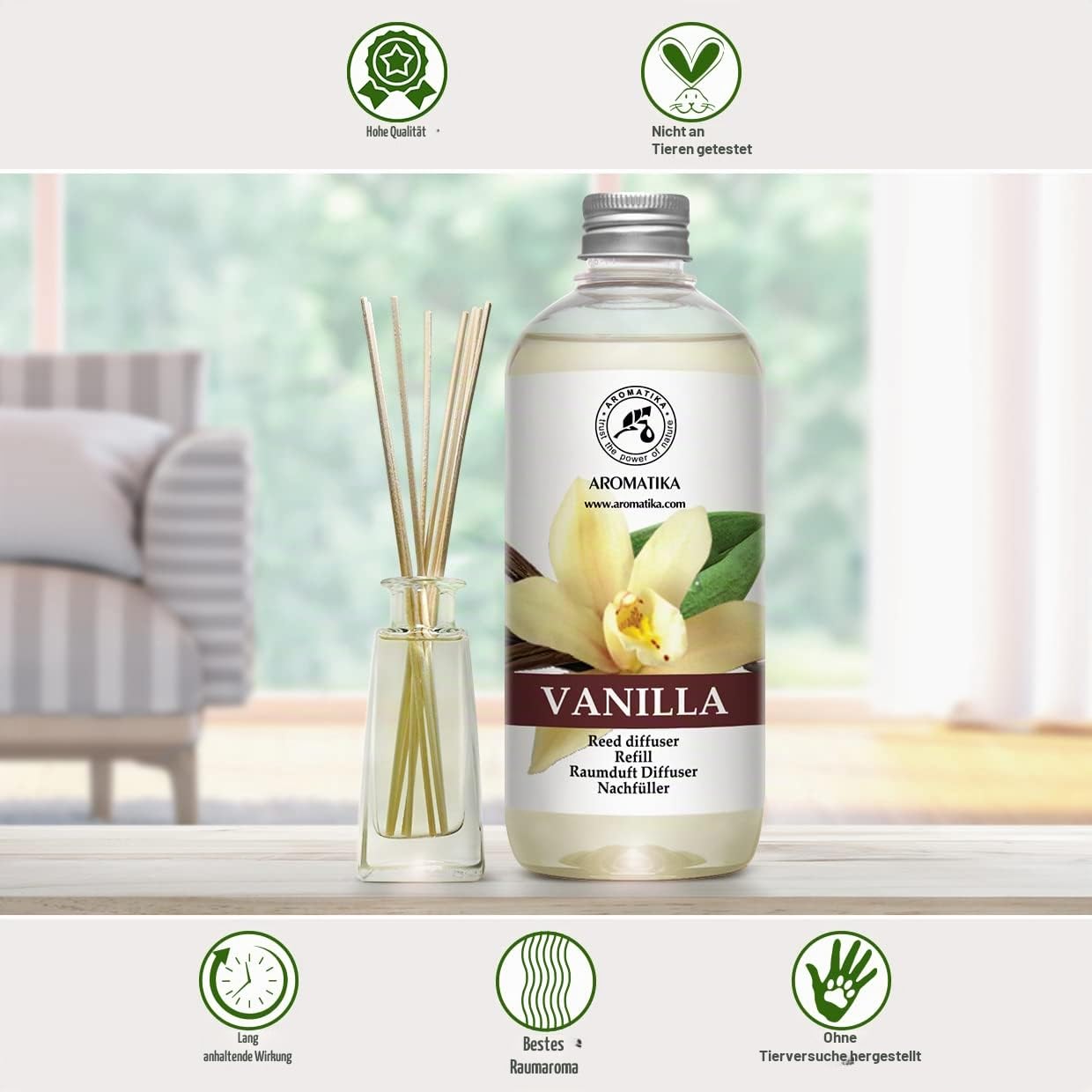 aromatika-raumduft-nachf-llflasche-vanille-500-ml-f-r-duftdiffusor image 4