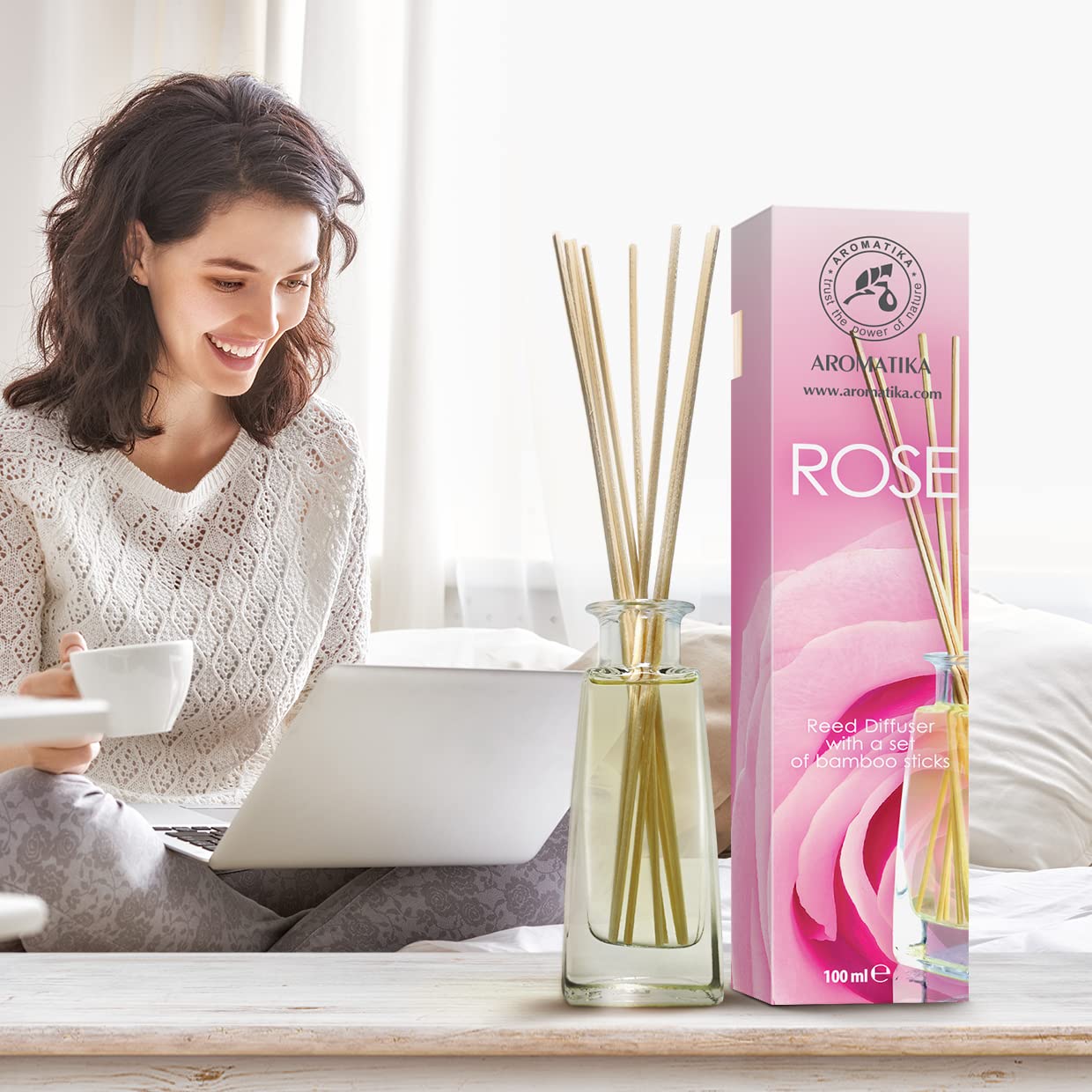 aromatika-rose-raumduft-diffuser-100ml-mit-10-bambusst-bchen image 6