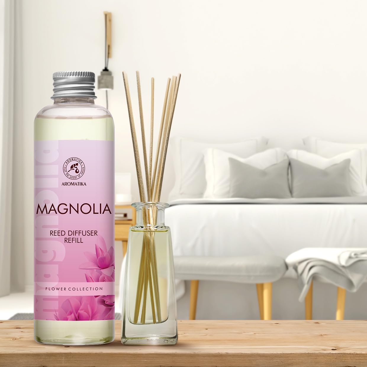 aromatika-raumduft-nachf-llflasche-magnolie-200ml-reed-diffuser-refill image 3