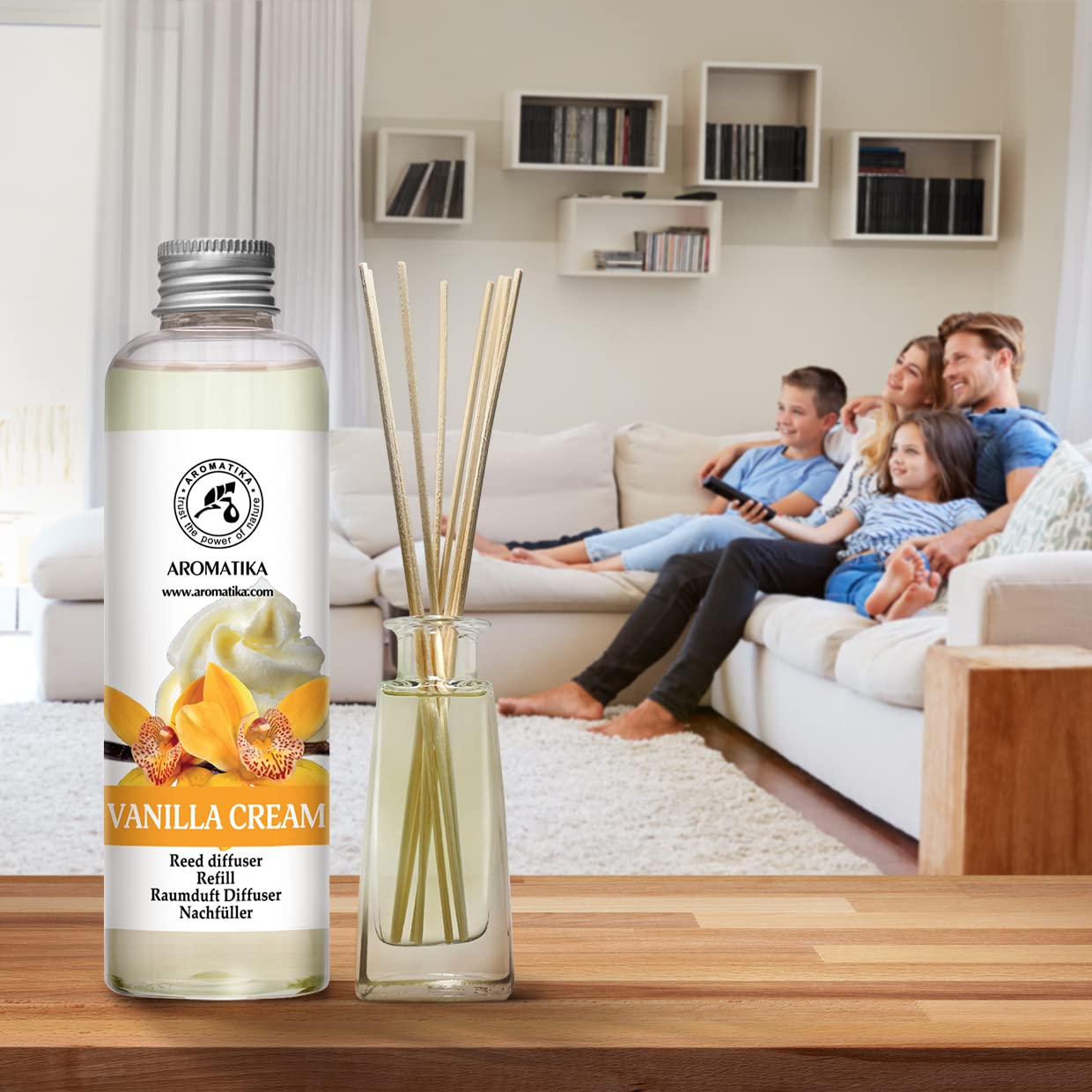 aromatika-diffuser-nachf-ller-vanille-creme-200ml-reed-diffuser-refill image 3