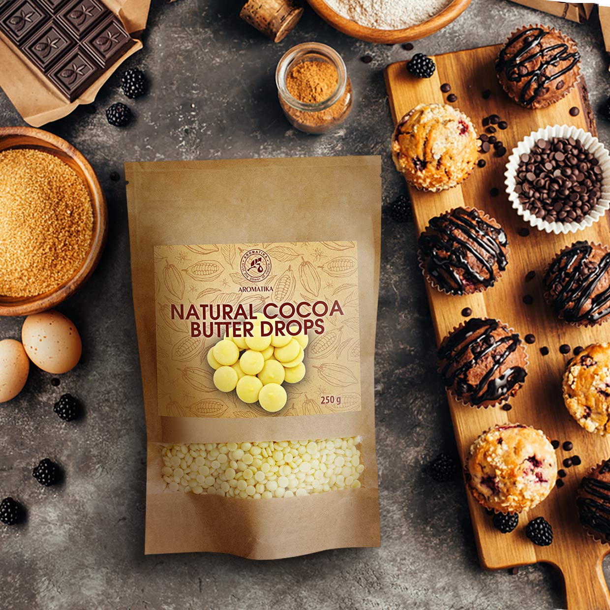 aromatika-kakaobutter-chips-250-g-theobroma-cacao-pellets image 5