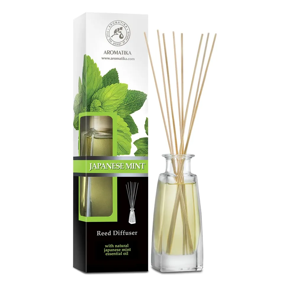 aromatika-raumduft-diffuser-japanische-minze-100ml-mit-bambusst-bchen image 1