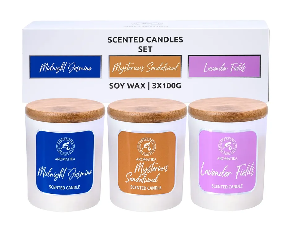aromatika-duftkerzenset-jasmin-sandelholz-lavendel-3x100g-sojakerzen-mit-therisc image 1