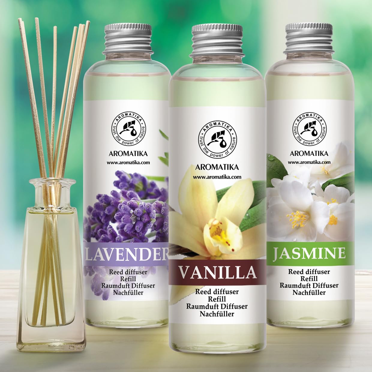 aromatika-raumduft-nachf-llflaschen-lavendel-vanille-jasmin-3x200ml-reed-diffuse image 4