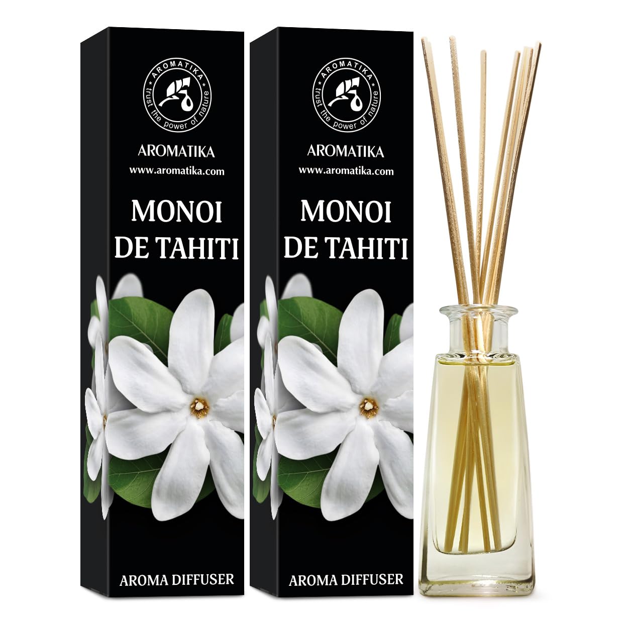 aromatika-raumduft-diffuser-monoi-de-tahiti-2-x-100-ml-mit-st-bchen image 1