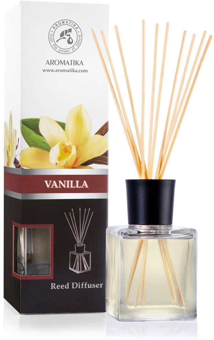 aromatika-raumduft-diffuser-vanille-200-ml-mit-bambus-st-bchen image 1