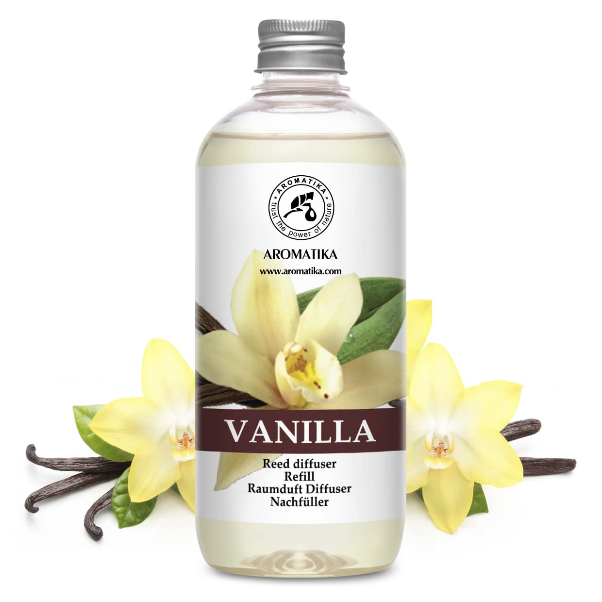 aromatika-raumduft-nachf-llflasche-vanille-500-ml-f-r-duftdiffusor image 2