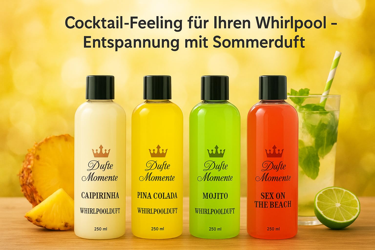 dufte-momente-whirlpool-duft-set-4x250ml-cocktail-badezusatz-caipirinha-mojito image 2