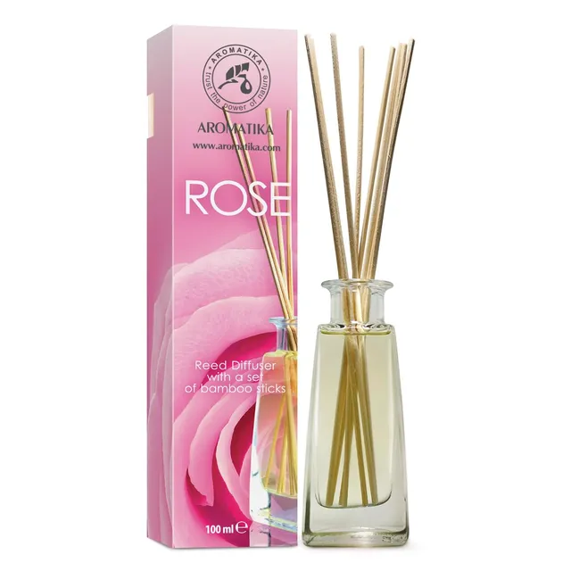 aromatika-rose-raumduft-diffuser-100ml-mit-10-bambusst-bchen image 1