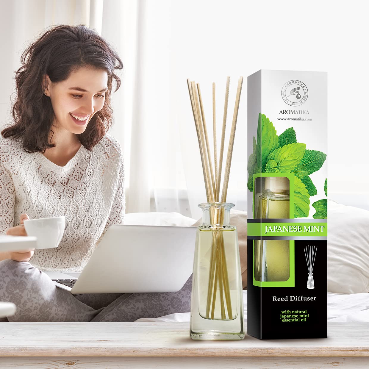 aromatika-raumduft-diffuser-japanische-minze-100ml-mit-bambusst-bchen image 2
