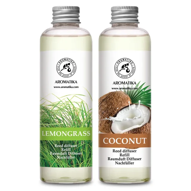 aromatika-raumduft-diffuser-nachf-ller-lemongrass-kokos-400ml-2x200ml-refill-ree image 1