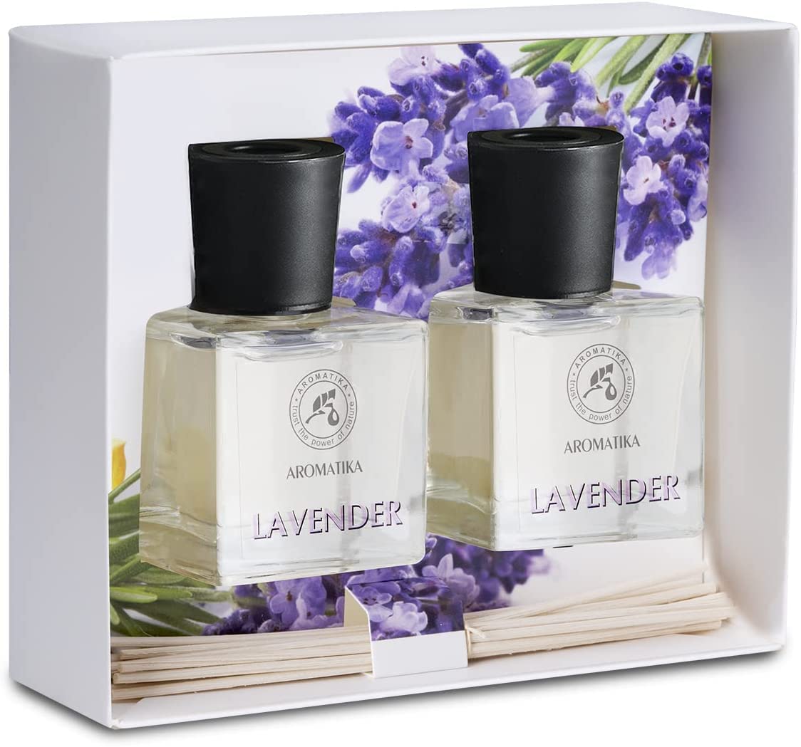 aromatika-raumduft-diffuser-lavendel-100-ml-2x50-ml-mit-st-bchen image 1