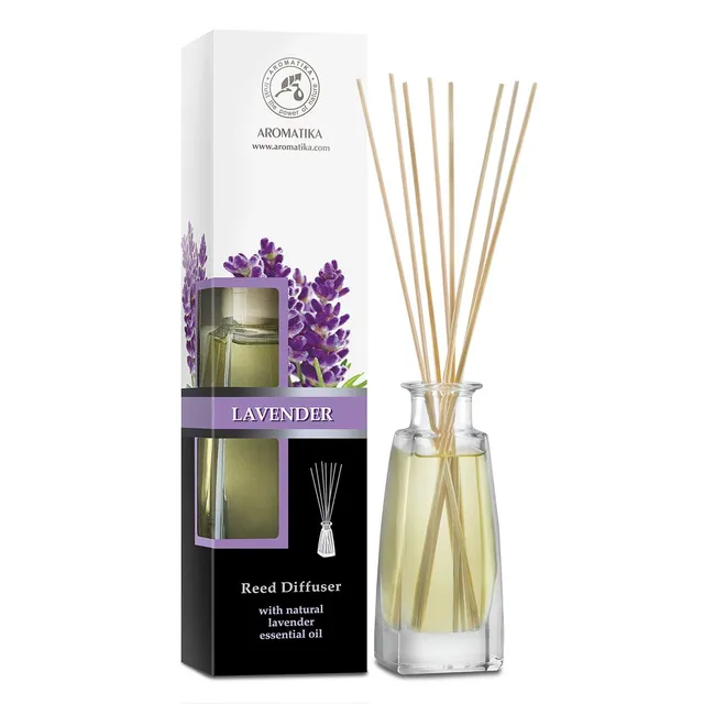 aromatika-raumduft-diffuser-lavendel-100ml-mit-10-bambus-st-bchen-reed-diffuser image 1