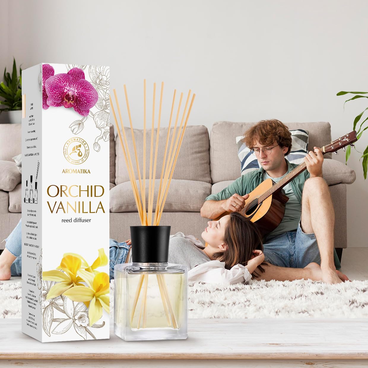 aromatika-raumduft-diffuser-orchidee-vanille-100ml-mit-st-bchen image 5