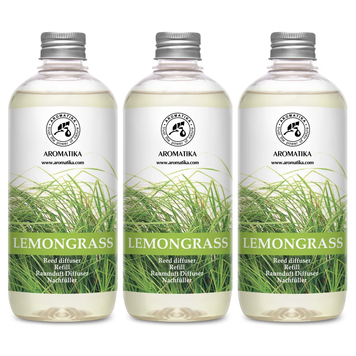aromatika-zitronengras-raumduft-nachf-llflasche-3x500-ml-f-r-reed-diffusor image 1