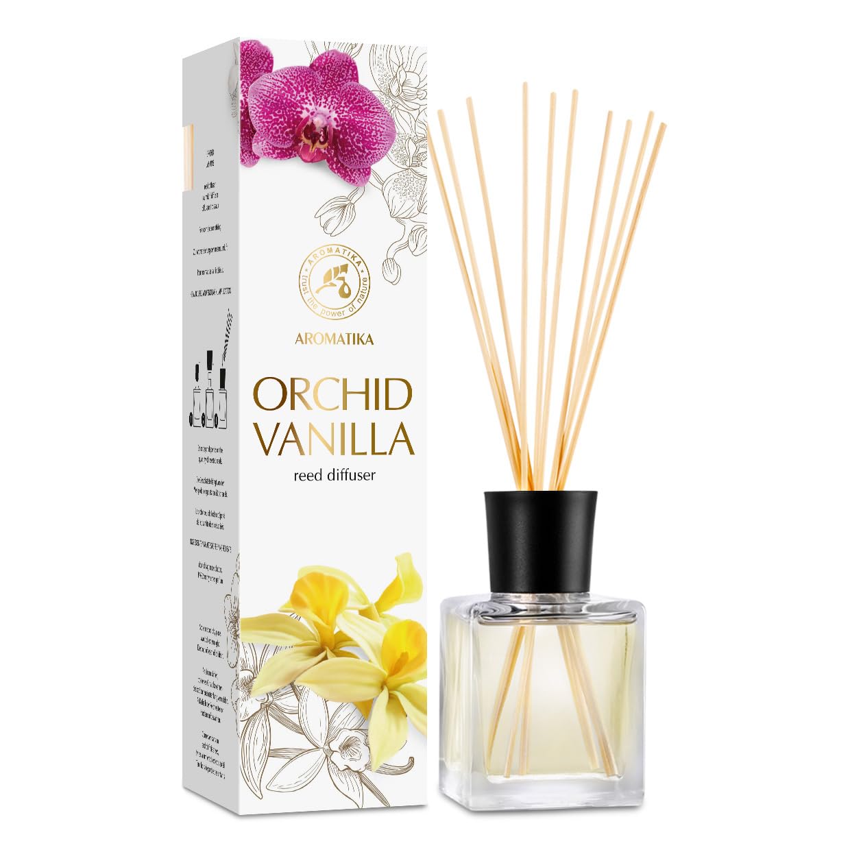 aromatika-raumduft-diffuser-orchidee-vanille-100ml-mit-st-bchen image 1