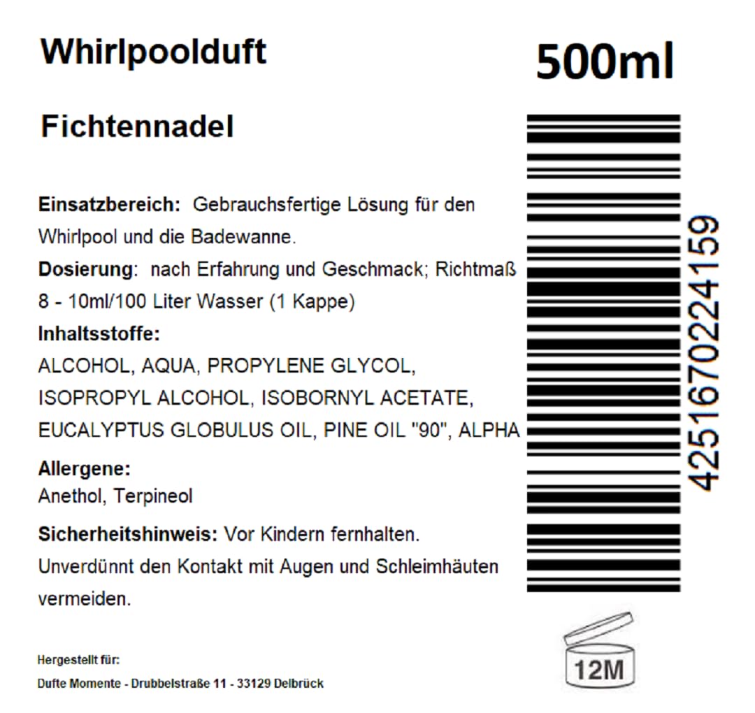 dufte-momente-whirlpool-duft-fichtennadel-500-ml-schaumfrei-vegan image 1