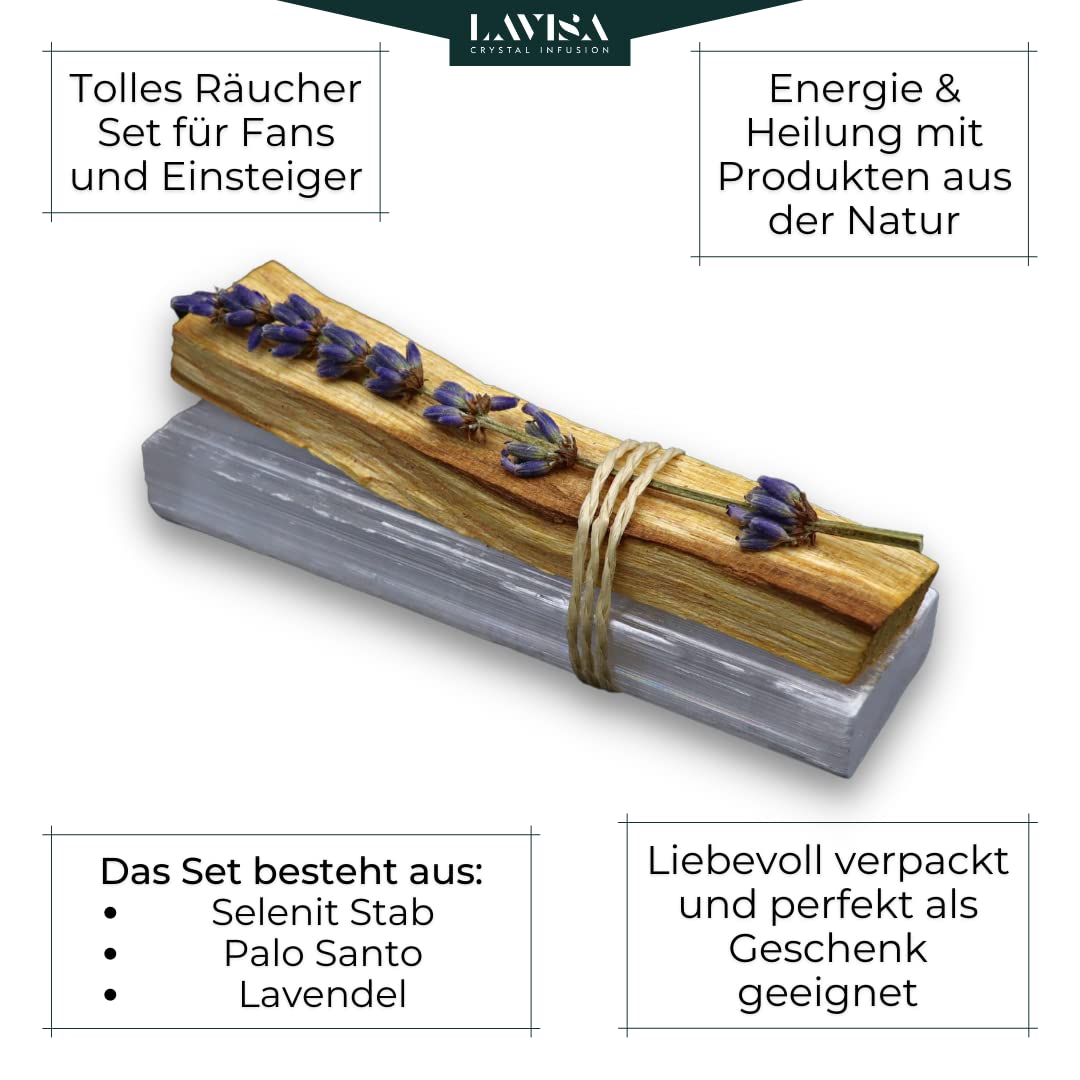 lavisa-palo-santo-smudge-kit-mit-selenit-stab-und-lavendel image 2