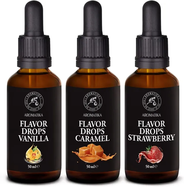 aromatika-flavour-drops-set-3x50ml-karamell-vanille-erdbeere image 1