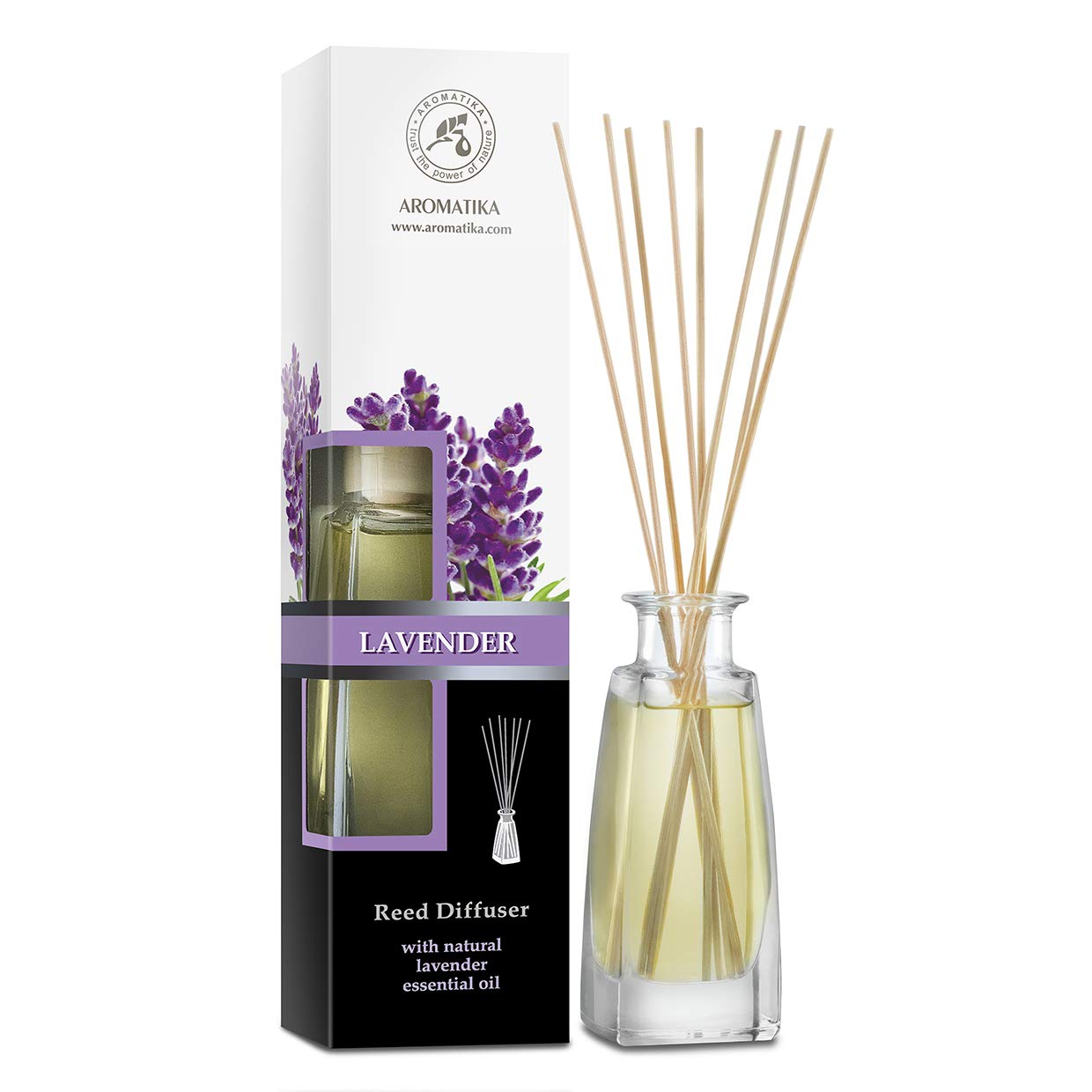 aromatika-raumduft-diffuser-lavendel-100ml-mit-10-bambus-st-bchen-reed-diffuser image 1