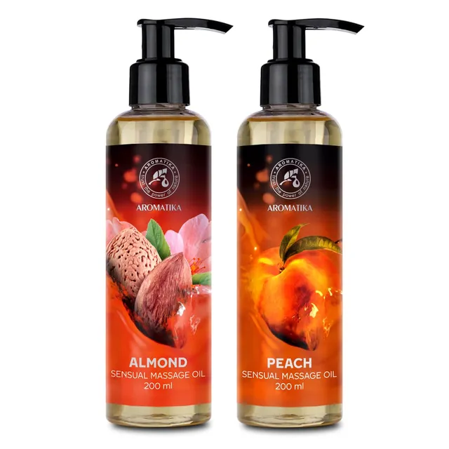 aromatika-sinnliches-massage-l-set-2x200ml-mandel-pfirsich-k-rper-l image 1