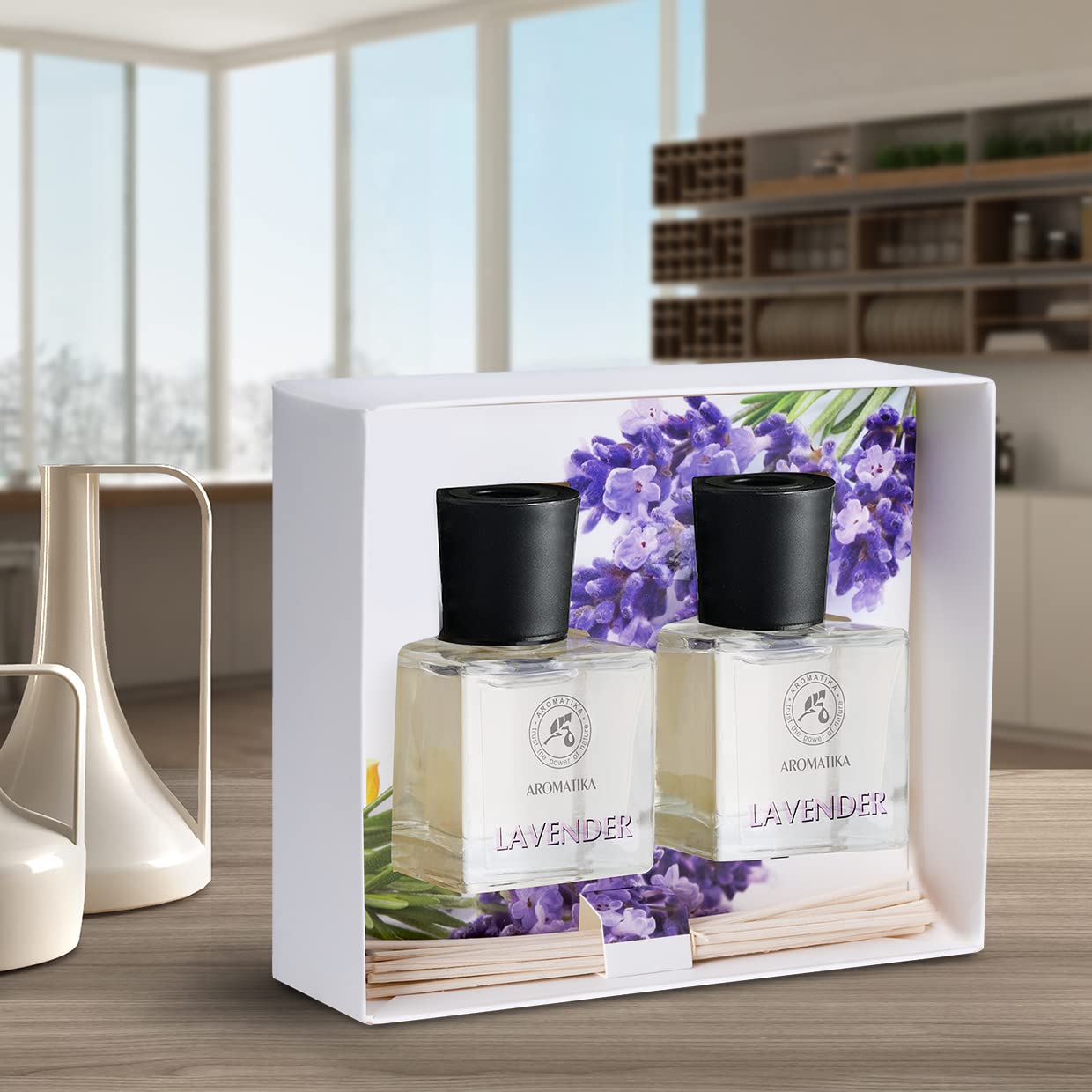 aromatika-raumduft-diffuser-lavendel-100-ml-2x50-ml-mit-st-bchen image 3