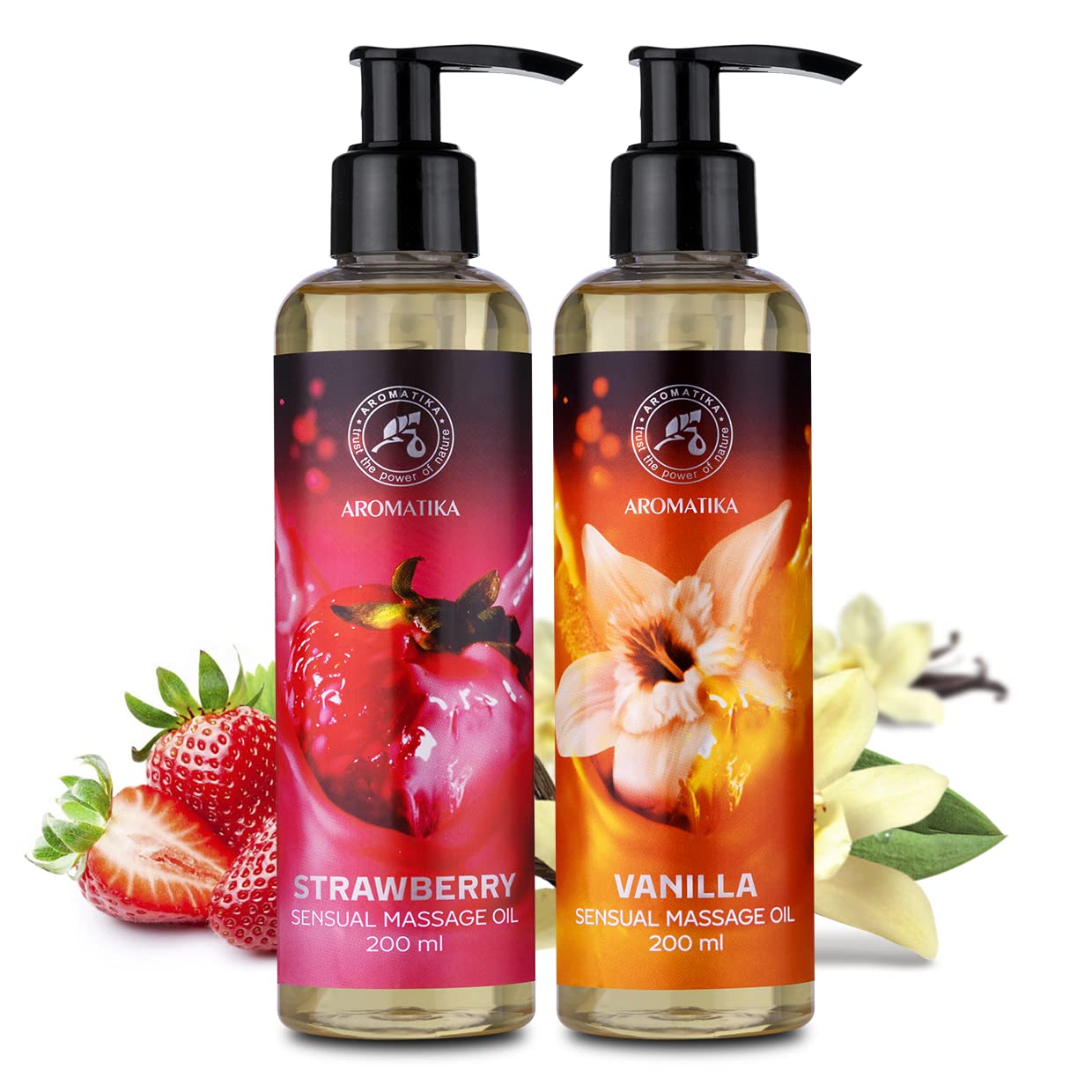 aromatika-sinnliches-massage-l-set-2x200ml-erdbeere-vanille image 2