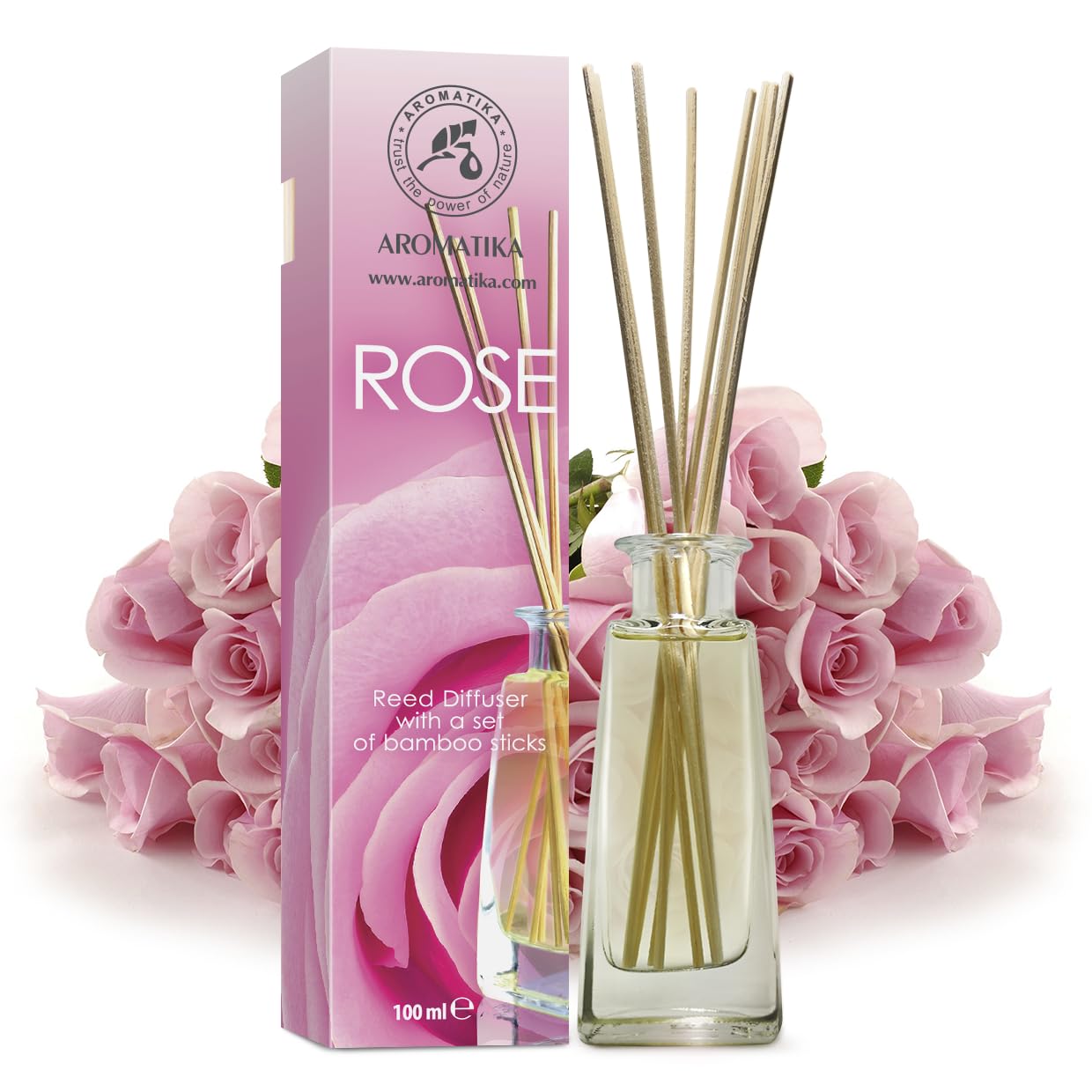 aromatika-rose-raumduft-diffuser-100ml-mit-10-bambusst-bchen image 2