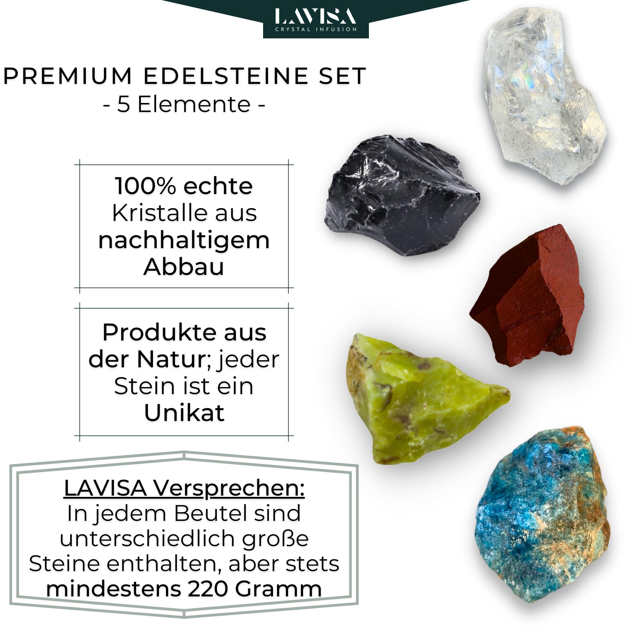 lavisa-wasserstein-mischung-5-elemente-220-g-edelsteine-f-r-edelsteinwasser image 2