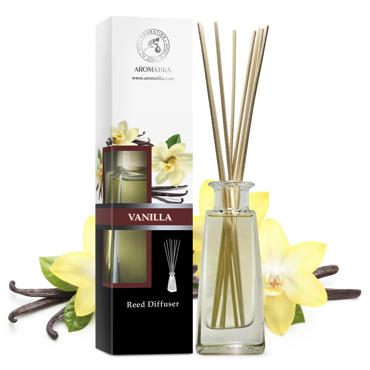 aromatika-raumduft-diffuser-vanille-100ml-mit-bambus-st-bchen image 2