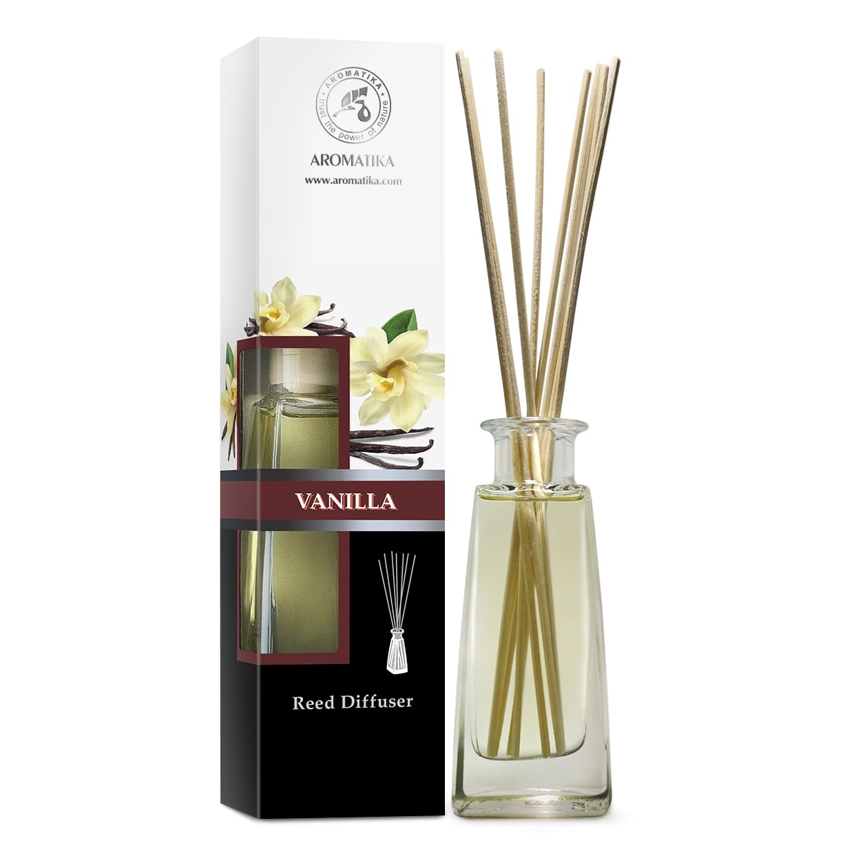 aromatika-raumduft-diffuser-vanille-100ml-mit-bambus-st-bchen image 1