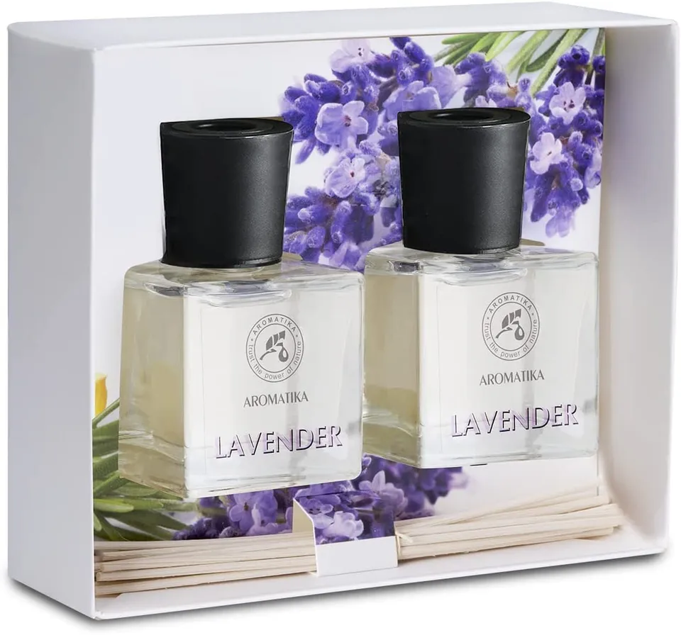 aromatika-raumduft-diffuser-lavendel-100-ml-2x50-ml-mit-st-bchen image 1