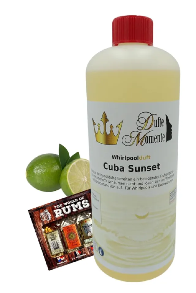 dufte-momente-whirlpool-duft-cuba-sunset-1-liter-geranium-mojito-rum image 1