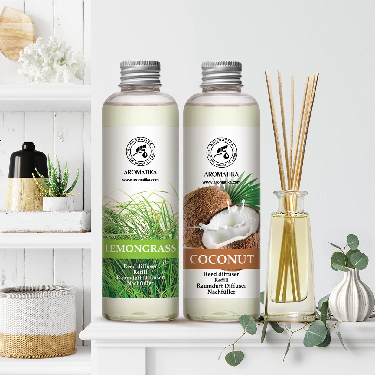 aromatika-raumduft-diffuser-nachf-ller-lemongrass-kokos-400ml-2x200ml-refill-ree image 6