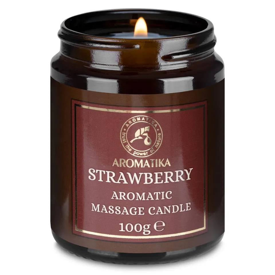 aromatika-massagekerze-erdbeere-100g-sojawachs-mit-kokos-und-mandel-l image 1