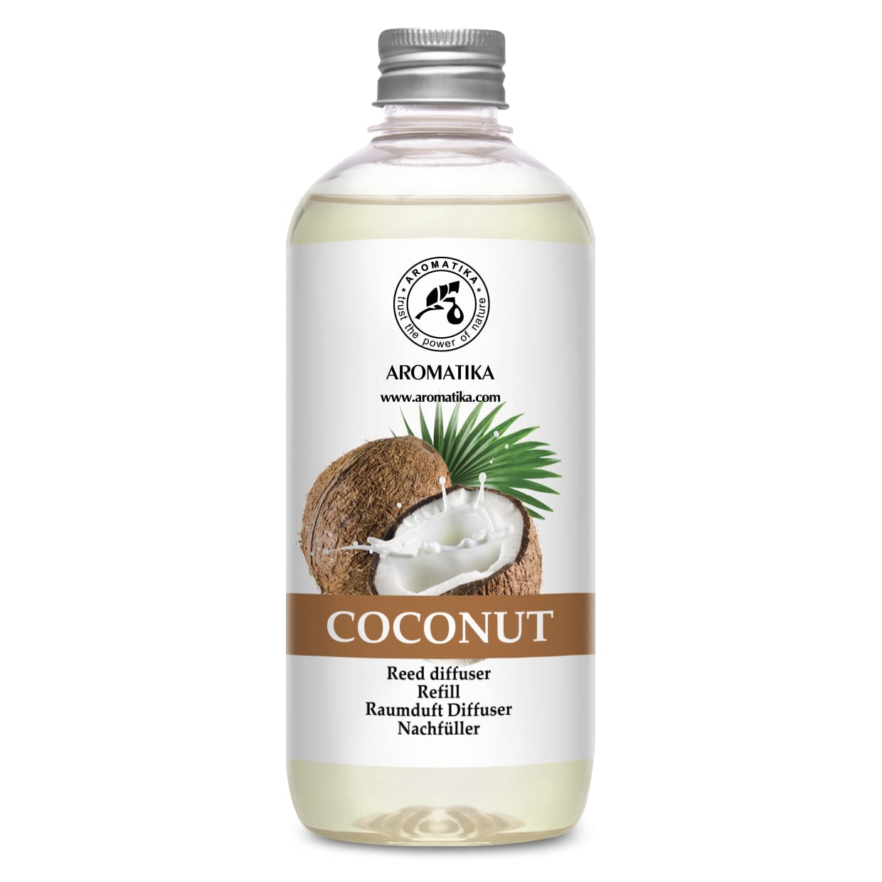 aromatika-raumduft-nachf-llflasche-kokos-500-ml-f-r-duftdiffusor image 1