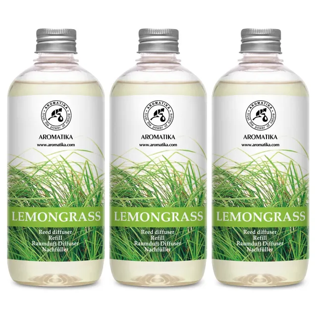 aromatika-zitronengras-raumduft-nachf-llflasche-3x500-ml-f-r-reed-diffusor image 1