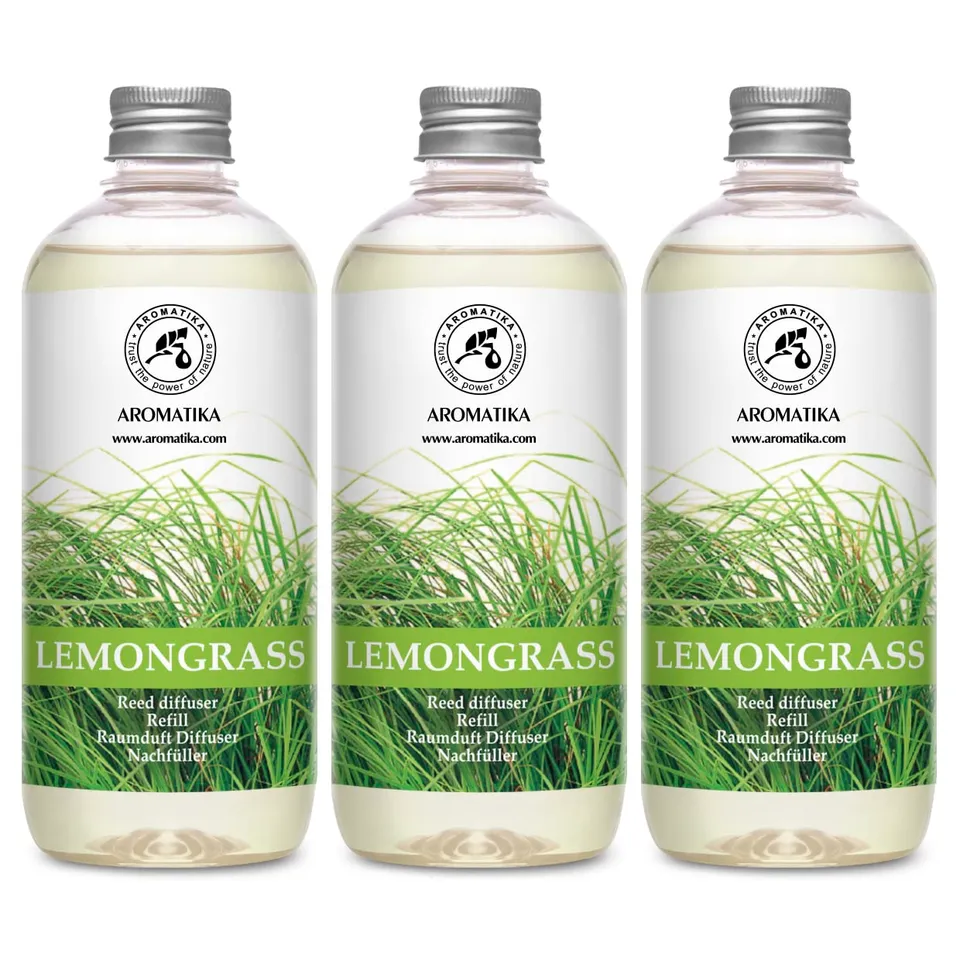 aromatika-zitronengras-raumduft-nachf-llflasche-3x500-ml-f-r-reed-diffusor image 1