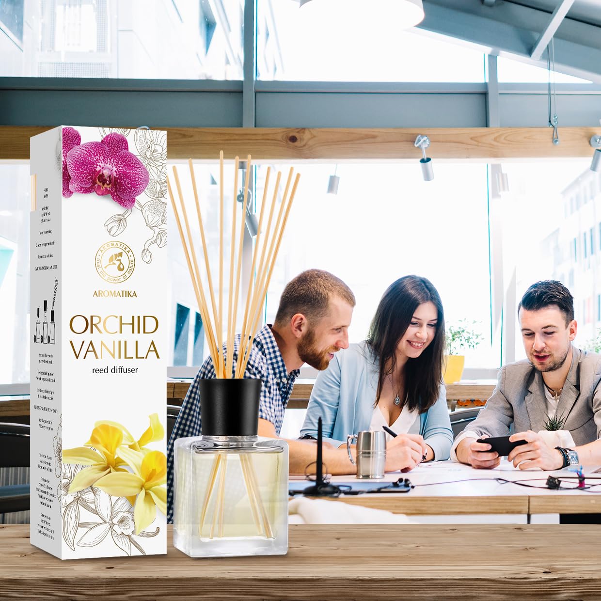 aromatika-raumduft-diffuser-orchidee-vanille-100ml-mit-st-bchen image 8