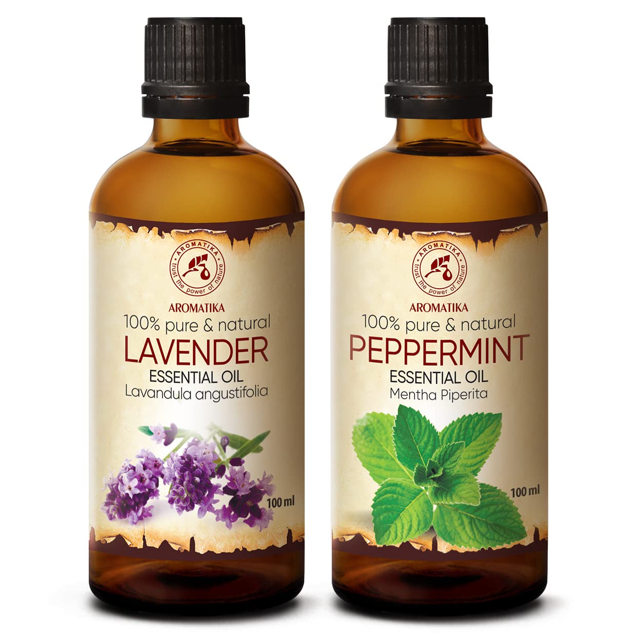 aromatika-pfefferminz-l-und-lavendel-l-therische-le-set-2x100-ml image 1