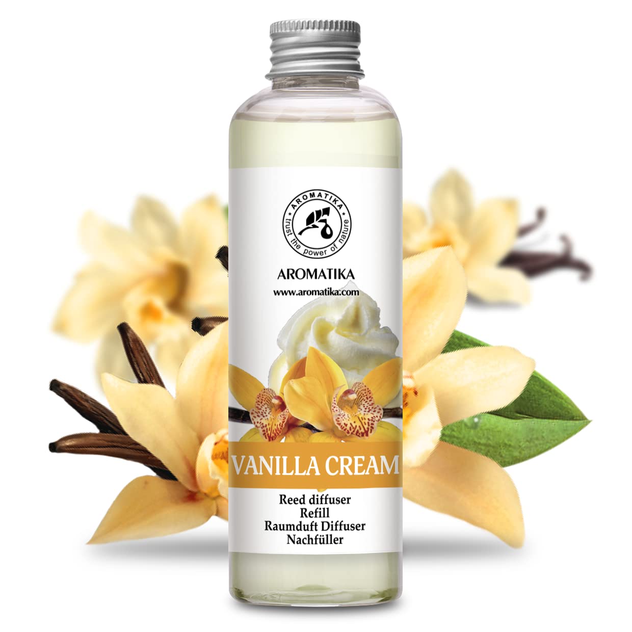 aromatika-diffuser-nachf-ller-vanille-creme-200ml-reed-diffuser-refill image 2