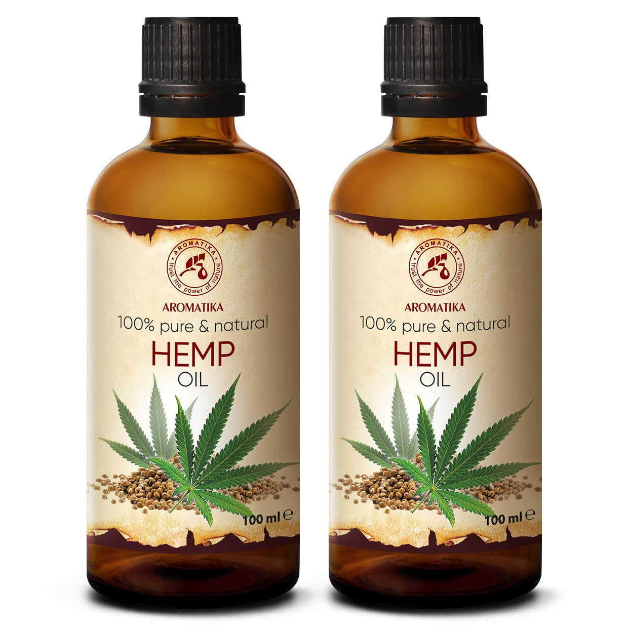 aromatika-hanf-l-set-2x100ml-kaltgepresst-glasflasche image 1