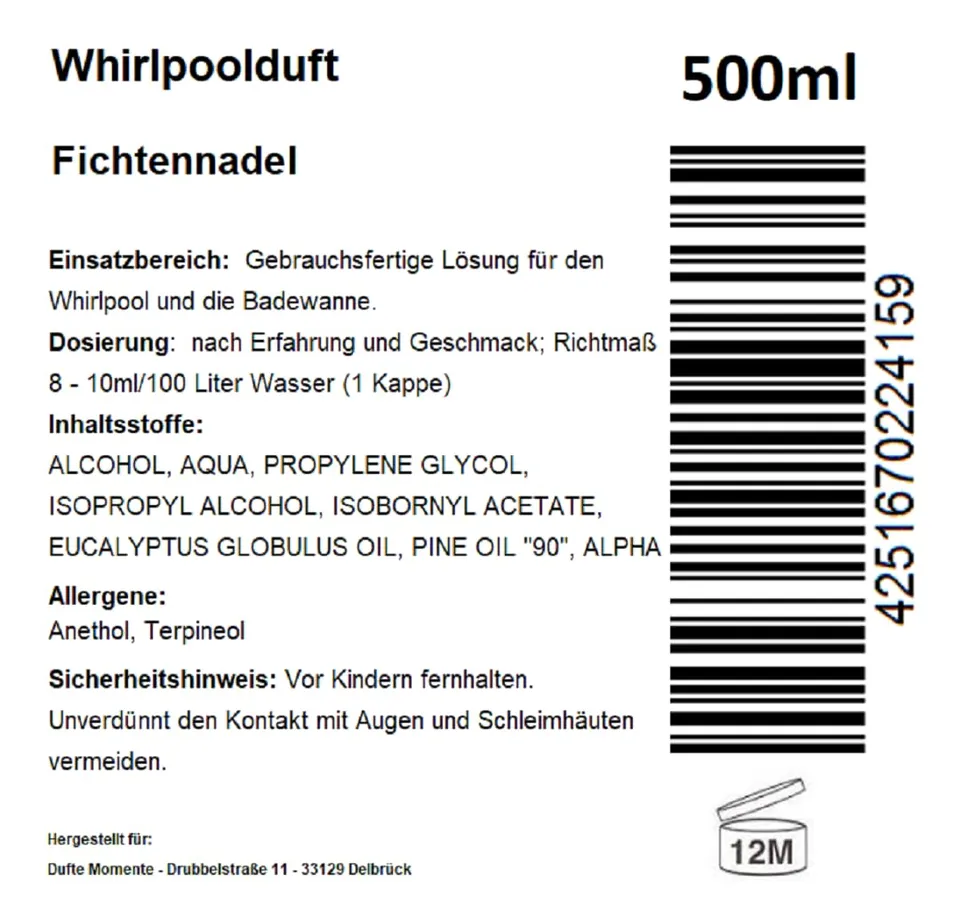 dufte-momente-whirlpool-duft-fichtennadel-500-ml-schaumfrei-vegan image 1