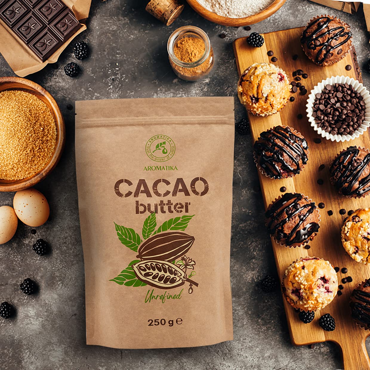 aromatika-cacao-butter-250-g-unraffinierte-kakaobutter-theobroma-cacao image 4