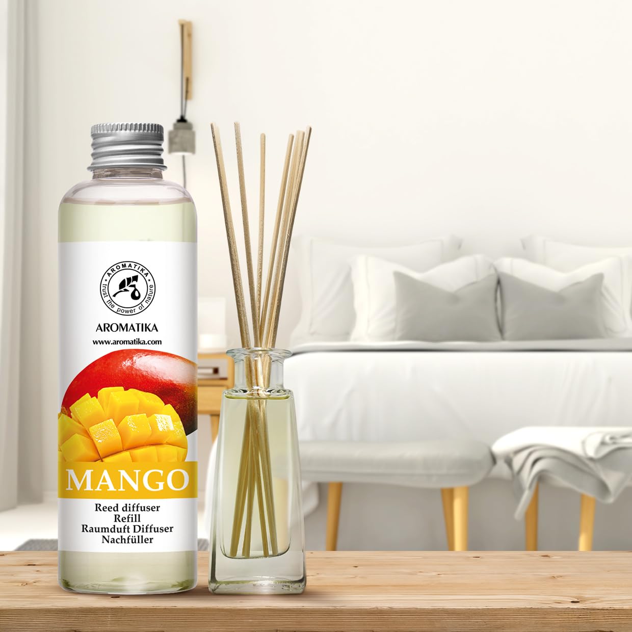 aromatika-reed-diffuser-refill-mango-200ml-mit-rattanst-bchen image 3