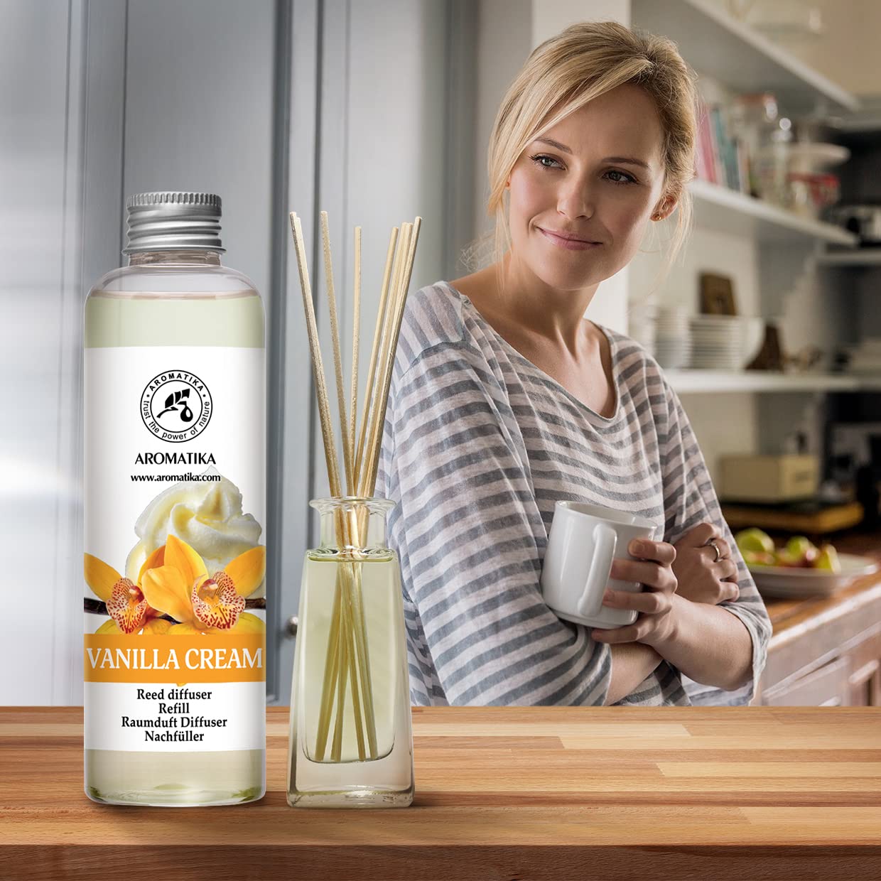 aromatika-diffuser-nachf-ller-vanille-creme-200ml-reed-diffuser-refill image 7