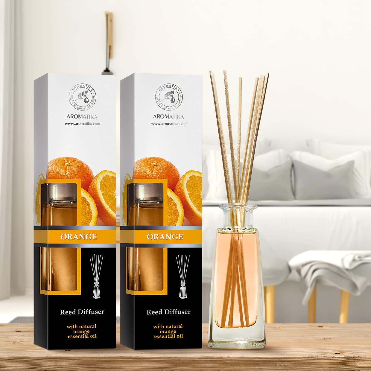 aromatika-raumduft-diffuser-orange-2x100ml-reed-diffuser-mit-st-bchen image 3